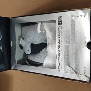 Nike AJF 6, size 9.5, white black and varsity purple color.